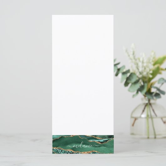 Smaragdgroene Gouden Glitter Menu Aangepaste Naam (Staand voorkant)