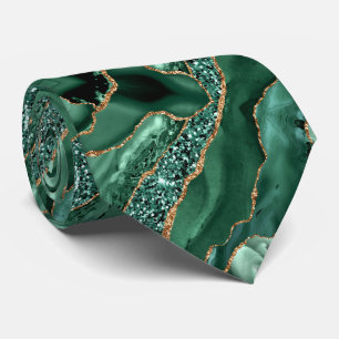Smaragdgroene gouden glitters lint stropdas