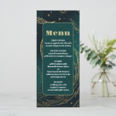 Smaragdgroene Gouden Hemelse Trouw Menu (Staand voorkant)