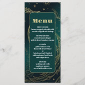 Smaragdgroene Gouden Hemelse Trouw Menu (Voorkant)