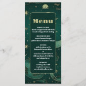 Smaragdgroene Gouden Hemelse Trouw Menu (Voorkant)