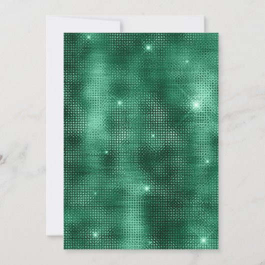 Smaragdgroene gouden jurk tiara Quinceanera Kaart (Achterkant)