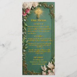 Smaragdgroene Gouden Kruis Christelijke Trouw Menu