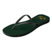 Smaragdgroene gouden lauwerkrans monogram initiaal teenslippers (Schuin)
