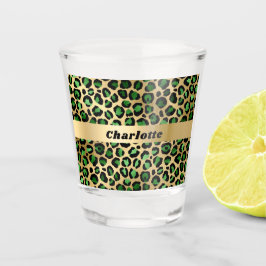 Smaragdgroene gouden luipaard jachtluipaard patroo shot glas