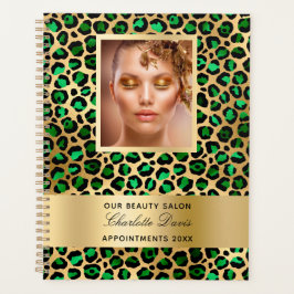 Smaragdgroene gouden luipaard schoonheidssalon 202 planner