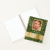 Smaragdgroene gouden luipaard schoonheidssalon ond notitieboek (Binnen)