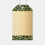 Smaragdgroene gouden luipaard verjaardag cadeaulabel (Achterkant)