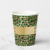 Smaragdgroene gouden luipaard verjaardag papieren bekers (Rechts)