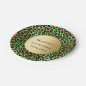Smaragdgroene gouden luipaard verjaardag papieren bordje (Gekanteld)