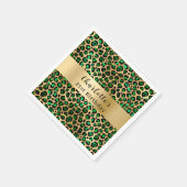 Smaragdgroene gouden luipaard verjaardag servet (Hoek)