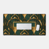 Smaragdgroene Gouden Luxe Art Deco Bureaumat (Keyboard & Muis)