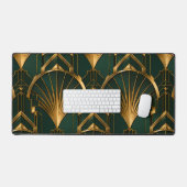Smaragdgroene Gouden Luxe Art Deco Bureaumat (Keyboard & Muis)
