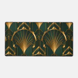 Smaragdgroene Gouden Luxe Art Deco Bureaumat