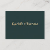 Smaragdgroene Gouden Moderne Getekende Bladeren Br Informatiekaartje (Achterkant)