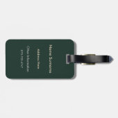 Smaragdgroene Gouden Monogram Bagage Label (Achterkant horizontaal)
