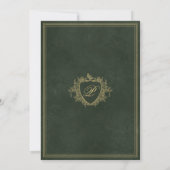 Smaragdgroene gouden monogram bruiloft kaart (Achterkant)