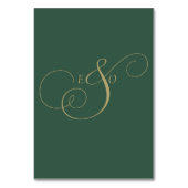 Smaragdgroene Gouden Monogram Bruiloft Kaart (Achterkant)