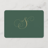 Smaragdgroene Gouden Monogram Huwelijkstafel Plaat (Achterkant)