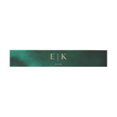 Smaragdgroene & Gouden Monogram Trouwdag Uitnodigingen Wikkel (Vlak)