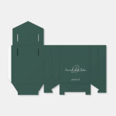Smaragdgroene & Gouden Naam Monogram Huwelijk Bedankdoosjes (Uitgevouwen)