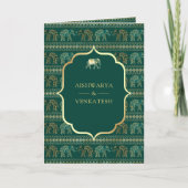 Smaragdgroene Gouden Olifant Indische Bruiloft (Voorkant)