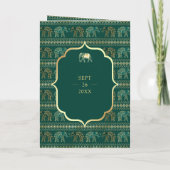 Smaragdgroene Gouden Olifant Indische Bruiloft (Achterkant)