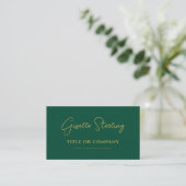 Smaragdgroene Gouden Professionele Script QR-code Visitekaartje (Staand voorkant)