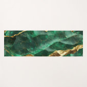 Smaragdgroene Gouden Textuur Elegant Yogamat (Voorkant (horizontaal))