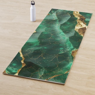 Smaragdgroene Gouden Textuur Elegant Yogamat