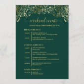 Smaragdgroene & Gouden Trouw Evenementen & Tijdsch Programmakaart (Voorkant)