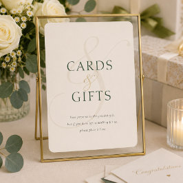 Smaragdgroene gouden trouwkaarten Cadeautafel