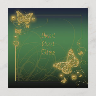 Smaragdgroene gouden vlinder elegant kaart
