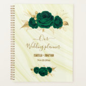 smaragdgroene goudmarmerbruiloft planner (Voorkant)