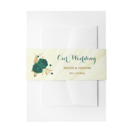 smaragdgroene goudmarmerbruiloft uitnodigingen wikkel