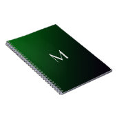 Smaragdgroene Gradiënt - krachtig monogram Notitieboek (Rechterzijde)
