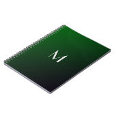 Smaragdgroene Gradiënt - krachtig monogram Notitieboek (Linkerzijde)