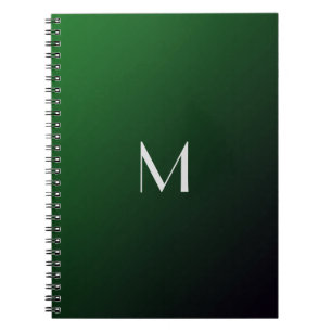 Smaragdgroene Gradiënt -  krachtig monogram Notitieboek