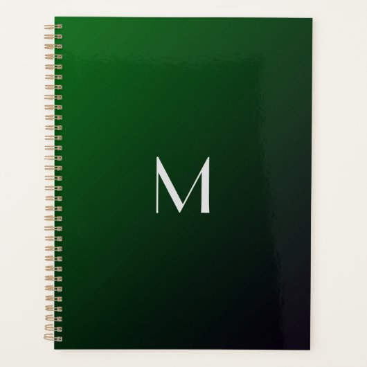 Smaragdgroene Gradiënt - vet monogram Planner (Voorkant)