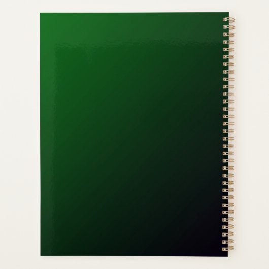 Smaragdgroene Gradiënt - vet monogram Planner (Achterkant)