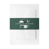 Smaragdgroene groene eucalyptus witte bloemige bru uitnodigingen wikkel (Voorkant Voorbeeld)