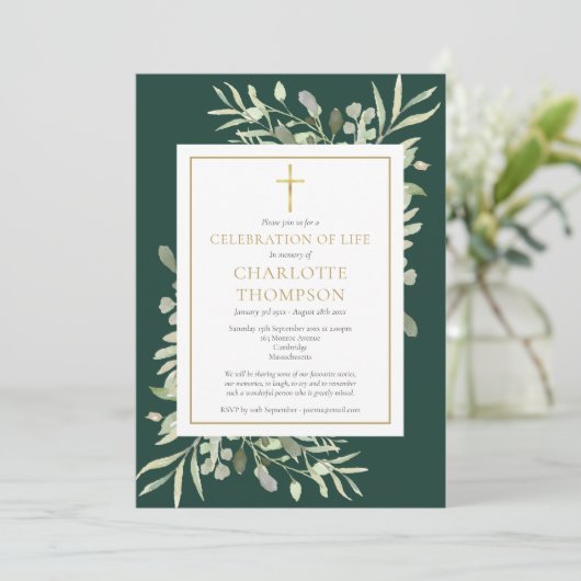 Smaragdgroene Groene Feestelijke Levensviering Fun Kaart (Staand voorkant)