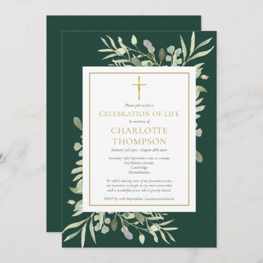 Smaragdgroene Groene Feestelijke Levensviering Fun Kaart (Voorkant / Achterkant)