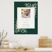 Smaragdgroene groene fotofeest van het leven bord poster (Keuken)