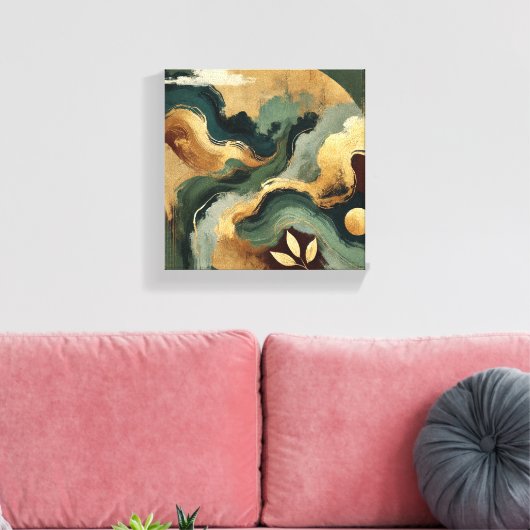 smaragdgroene harmonie canvas afdruk (Insitu (Woonkamer))