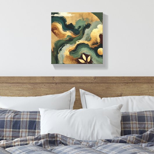 smaragdgroene harmonie canvas afdruk (Insitu (Slaapkamer))