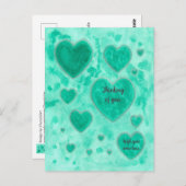 Smaragdgroene harten, aangepaste Waterverf Briefka Briefkaart (Voorkant / Achterkant)