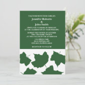 Smaragdgroene Herfst Leaf White Boho Trendy Bruilo Kaart (Staand voorkant)