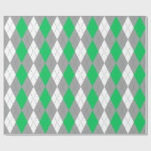 Smaragdgroene houtskool Donkergrijs Wit XL Argyle Cadeaupapier (Vlak)