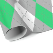 Smaragdgroene houtskool Donkergrijs Wit XL Argyle Cadeaupapier (Rol Hoek)
